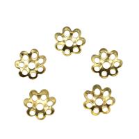 Iron Bead Caps, gold color plated, hollow, nickel, lead & cadmium free, 7x2mm, Hole:Approx 1.5mm, 10000PCs/Bag, Sold By Bag
