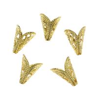Iron Bead Caps, gold color plated, hollow, nickel, lead & cadmium free, 13x10mm, Hole:Approx 1.1mm, 2000PCs/Bag, Sold By Bag