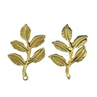 Fashion Iron Pendants, Leaf, gold color plated, nickel, lead & cadmium free, 37x25x1mm, Hole:Approx 1mm, 1000PCs/Bag, Sold By Bag