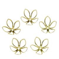 Iron Bead Caps, Flower, gold color plated, nickel, lead & cadmium free, 16x8mm, Hole:Approx 1.5mm, 1000PCs/Bag, Sold By Bag