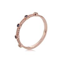 Brass Finger Ring, rose gold color plated, different size for choice & for woman & with rhinestone, 2Pairs/Bag, Sold By Bag