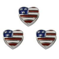 Stainless Steel European Beads, 316L Stainless Steel, Heart, enamel, multi-colored, 10x11x7mm, Hole:Approx 4mm, 5PCs/Bag, Sold By Bag