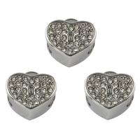 Stainless Steel European Beads 316L Stainless Steel Lock with rhinestone white Approx 4mm Sold By Bag