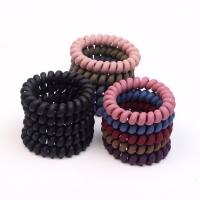 Phone Wire Hair Elastic, Plastic, Korean style & for woman, more colors for choice, 55mm, Inner Diameter:Approx 37mm, 10PCs/Lot, Sold By Lot