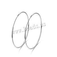 925 Sterling Silver Hoop Earrings, sterling silver hoop earring, Donut, different size for choice & for woman, silver color, 1.5mm, Sold By Pair