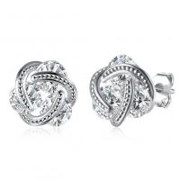 Zinc Alloy Stud Earring with Cubic Zirconia plated fashion jewelry & for woman nickel lead & cadmium free Sold By Pair