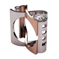 Kubni Cirkon Brass Finger Ring, Mesing, s Kubni cirkonij, pozlaćen, različite veličine za izbor & za žene, Prodano By PC