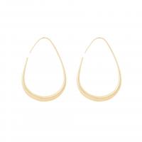 Brass Hoop Earring gold color plated for woman 40*28mm Sold By PC