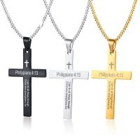 Zinc Alloy Sweater Chain Necklace Cross plated Unisex & twist oval chain & with letter pattern nickel lead & cadmium free 30*50mm Sold Per Approx 23.6 Inch Strand