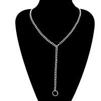 Tibetan Style Sweater Chain Necklace, platinum color plated, Unisex & twist oval chain, nickel, lead & cadmium free, Length:Approx 23.6 Inch, 2Strands/Lot, Sold By Lot