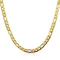 Zinc Alloy Chain Necklace plated Unisex & figaro chain nickel lead & cadmium free 6mm Sold By Lot