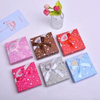 Jewelry Gift Box, Paper, Square, random style & durable & Thicken, mixed colors, 90x90x30mm, 12PCs/Bag, Sold By Bag
