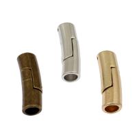Zinklegierung Magnetverschluss, gebogenes Rohr, plattiert, keine, frei von Nickel, Blei & Kadmium, 26x9x9mm, Innendurchmesser:ca. 6mm, ca. 100PCs/Tasche, verkauft von Tasche