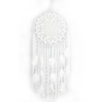 Fashion Dream Catcher Iron with Velveteen & Feather & Wood handmade Bohemian style white nickel lead & cadmium free Sold By PC