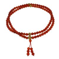 Red Agate Sweater Necklace, fashion jewelry & Unisex, 46x8.5mm,6.3mm, Sold Per Approx 25.99 Inch Strand