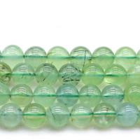 Prehnit Perle, rund, poliert, Modeschmuck & verschiedene Größen vorhanden, grün, Bohrung:ca. 1mm, verkauft von Strang