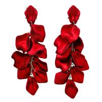 Zinc Alloy Drop Earrings with Plastic & Plastic Pearl zinc alloy post pin KC gold color plated fashion jewelry & for woman red nickel lead & cadmium free 12mm Sold By Lot