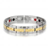 Stainless Steel Jewelry Bracelet plated with Magnetite & Unisex & anti-fatigue Sold By Strand