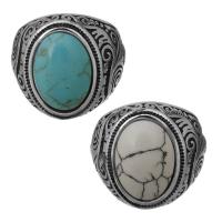 Stainless Steel Finger Ring with turquoise fashion jewelry & Unisex original color 22mm US Ring Sold By PC