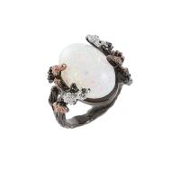 Zinc Alloy Finger Ring with Opal plated & for woman nickel lead & cadmium free Sold By Bag