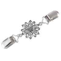 Tibetan Style Collar Bar, Flower, plated, for woman & hollow, nickel, lead & cadmium free, 130mm, 2PCs/Bag, Sold By Bag