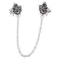 Zinc Alloy Brooches Flower silver color plated for woman & blacken black nickel lead & cadmium free 150mm Sold By Bag