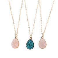 Zinc Alloy Jewelry Necklace Teardrop gold color plated oval chain & for woman nickel lead & cadmium free 21mm Length Approx 20 Inch Sold By Bag
