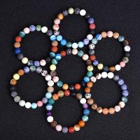 Gemstone Bracelets, handmade & Unisex & anti-fatigue & different styles for choice & matte, more colors for choice, 10mm, Sold Per Approx 7.72 Inch Strand