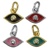 Cubic Zirconia Micro Pave Brass Pendant, plated, different styles for choice & micro pave cubic zirconia & enamel, more colors for choice, nickel, lead & cadmium free, 10x8x2mm, Hole:Approx 3.5mm, 30PCs/Lot, Sold By Lot