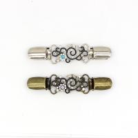 Tibetan Style Collar Bar, plated, for woman & with rhinestone & hollow, nickel, lead & cadmium free, 100mm, 2PCs/Bag, Sold By Bag