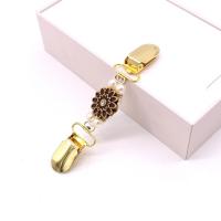 Zinc Alloy Collar Bar with Plastic Pearl gold color plated & for woman & with rhinestone nickel lead & cadmium free 130mm Sold By Bag