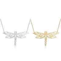 Stainless Steel Jewelry Necklace Dragonfly polished oval chain & for woman & hollow Length Approx 15.75 Inch Sold By Lot