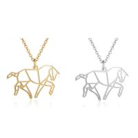 Stainless Steel Jewelry Necklace Horse polished oval chain & for woman & hollow Length Approx 17.72 Inch Sold By Lot