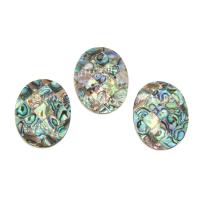 Natural Abalone Shell Pendants, with Black Shell, Flat Oval, 40x30x5mm, Hole:Approx 1mm, Approx 5PCs/Bag, Sold By Bag