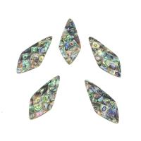 Natural Abalone Shell Pendants, with Black Shell, Rhombus, 30x20x3mm, Hole:Approx 2mm, Approx 5PCs/Bag, Sold By Bag