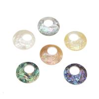 Natural Abalone Shell Pendants, more colors for choice, 28x28x4mm, Hole:Approx 12mm, Approx 5PCs/Bag, Sold By Bag