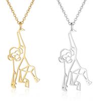 Stainless Steel Jewelry Necklace Monkey polished oval chain & for woman & hollow Length Approx 17.72 Inch Sold By Lot