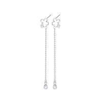 925 Srebro Drop & Dangle Kolczyki, ze Shell Pearl, biżuteria moda & dla kobiety, srebro, 60mm, sprzedane przez para