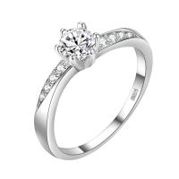 metal anillo, con cúbica circonia, chapado en color de plata, Joyería & para novia & diverso tamaño para la opción & para mujer, 5mm, 2PCs/Bolsa, Vendido por Bolsa