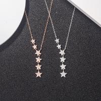 925 Sterling Silver Necklaces Star plated for woman & with rhinestone Length Approx 20 Inch Sold By PC