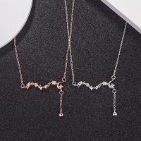 925 Sterling Silver Necklaces plated fashion jewelry & for woman & with rhinestone Length Approx 20 Inch Sold By PC
