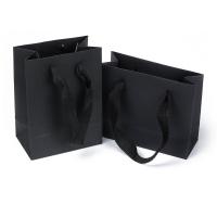 Kraftpapier Geschenk Tasche, Rechteck, Reduzierbaren & verschiedene Stile für Wahl, schwarz, 50PCs/Menge, verkauft von Menge