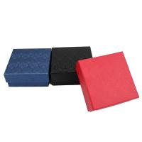 Ékszer Gift Box, Papír, Négyzet, több színt a választás, 75x75x35mm, 50PC-k/Lot, Által értékesített Lot