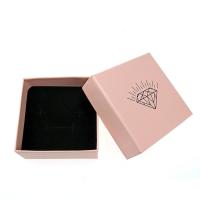 Papier d'impression cuivre boîte-cadeau, cadre, rose, 75x75x35mm, 50PC/lot, Vendu par lot