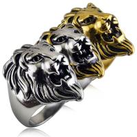 Titanium ocel Prst prsten, Lev, Vintage & různé velikosti pro výběr & pro muže, více barev na výběr, 5mm,35mm, Prodáno By PC