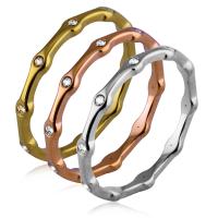 Titan Edelstahl Ringe, verschiedene Größen vorhanden & für Frau & mit Strass, keine, 2mm, verkauft von PC