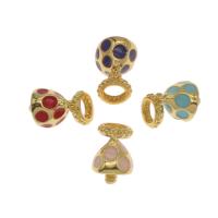 Tibetan Style Enamel Pendants, mushroom, gold color plated, cute & fashion jewelry, more colors for choice, nickel, lead & cadmium free, 19x9x9mm, Hole:Approx 3mm, 10PCs/Bag, Sold By Bag