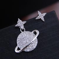 Asymmetric Earrings Zinc Alloy plated for woman & with rhinestone nickel lead & cadmium free Sold By Pair