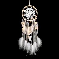 Iron Dream Catcher, with Lace & Feather, handmade, fashion jewelry & different styles for choice, nickel, lead & cadmium free, 710x165mm, Sold By PC