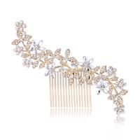 Tibetan Style Decorative Hair Comb, Flower, plated, fashion jewelry & for woman & with rhinestone, more colors for choice, nickel, lead & cadmium free, 72x172mm, Sold By PC